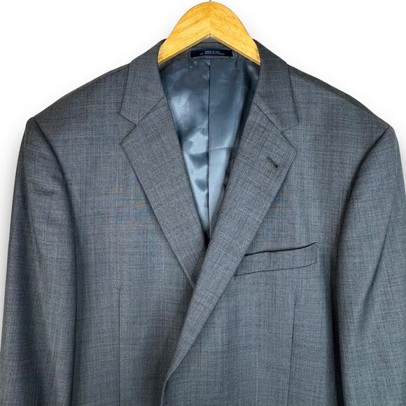 Joseph Abboud Mens 100% Wool Suit Jacket Coat Blazer Gray Made in USA Size 46R - Picture 3 of 11